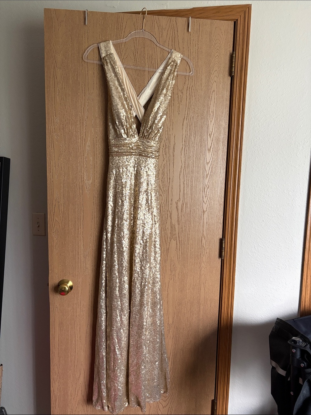 Dylan Sequin Champagne Gold Dress
